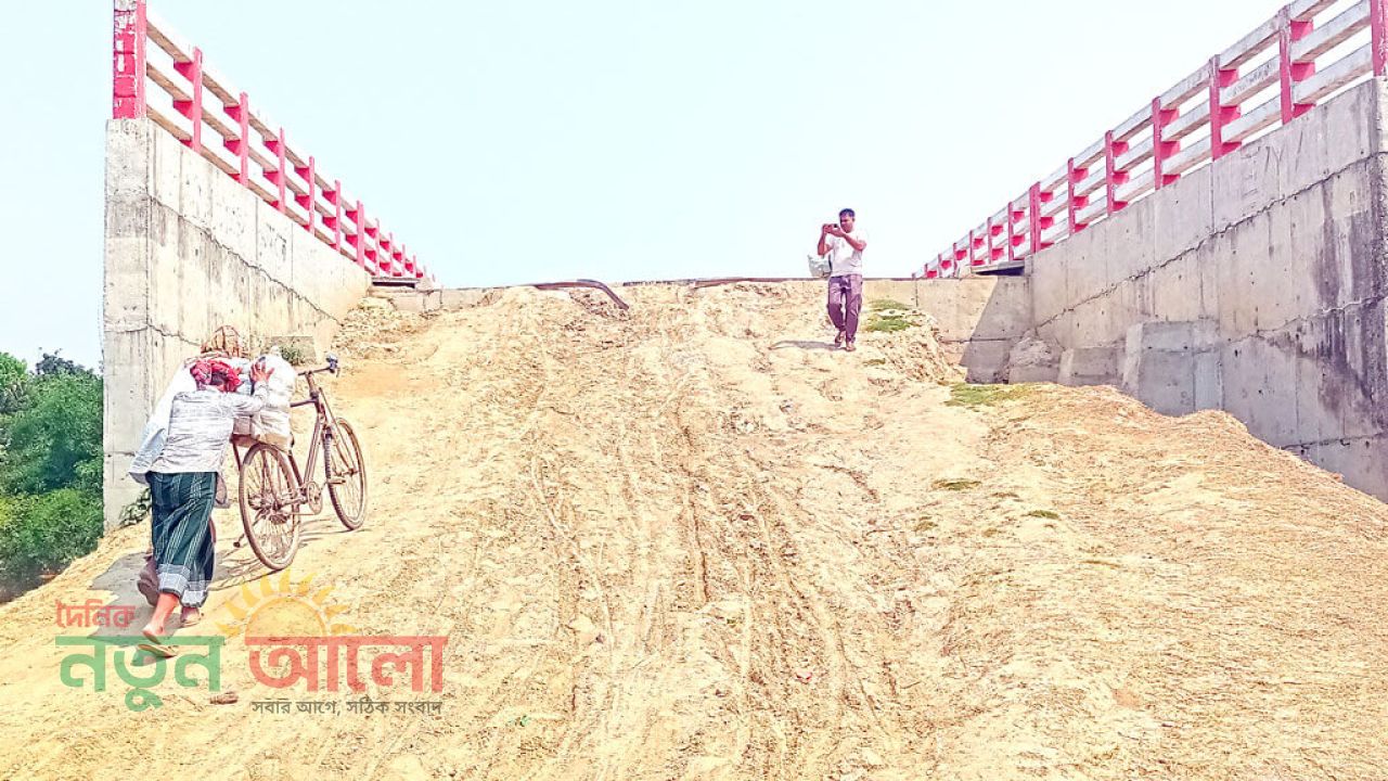 মেহেরপুর-কুষ্টিয়া সংযোগস্থলে সাত কোটি টাকার সেতু এখন গলার কাঁটা: ৪ বছরেও হয়নি সংযোগ সড়ক