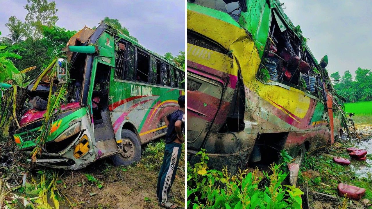 মুকসুদপুরে বাস খাদে পড়ে ৩ জন নিহত, আহত ১৭