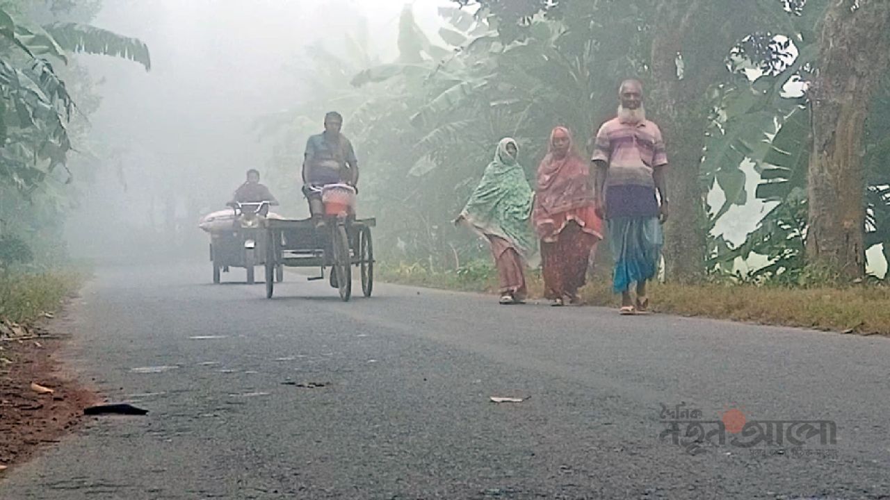 মেহেরপুরের গাংনীতে ঘন কুয়াশায় নামল শীতের আমেজ, সড়কে ঝুঁকি নিয়ে চলছে যানবাহন